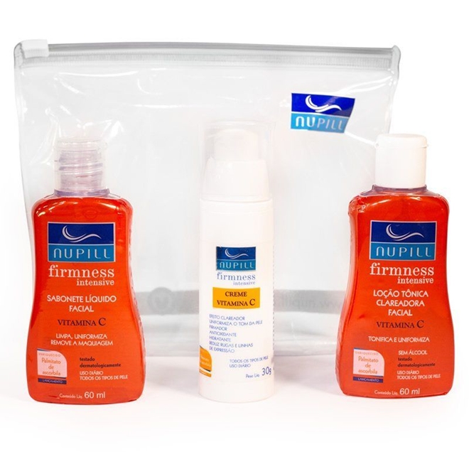 Kit Facial Nupill Firmness e Vitamina C Sabonete Líquido 60ml + Creme Facial  30g + Loção Tônica 60ml - Provider Industria E Comercio